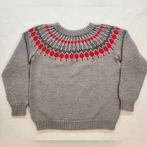 Hand-Knit Icelandic-style Nordic Yoke Sweater Fairisle Sweater ❄️
